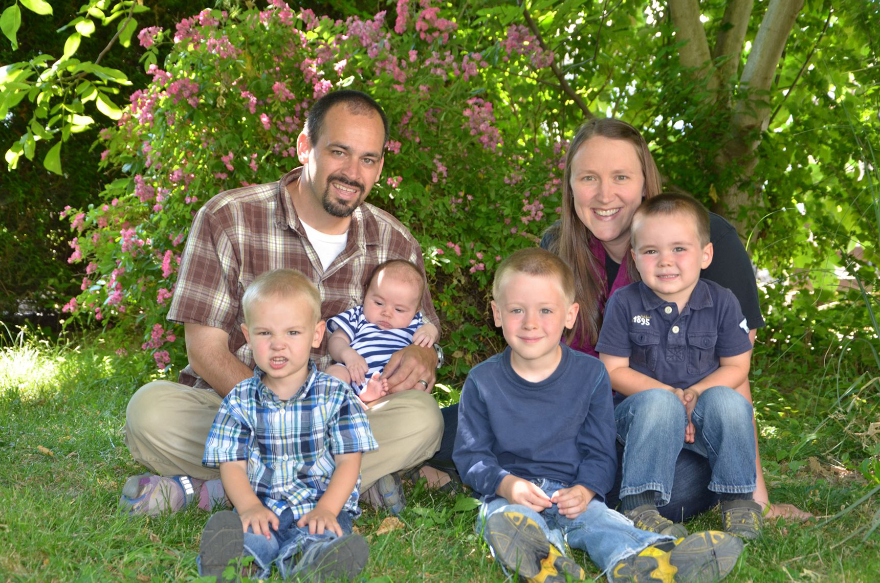 The Bronson Family (L to R): Jonah, Danny, Samuel, Ezekiel, Mandy, and Theo.